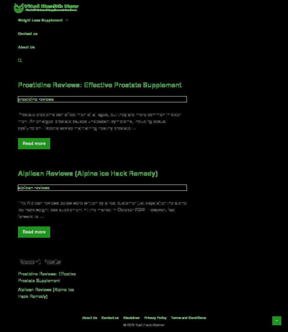 vitalhealthnow.com shopify website screenshot