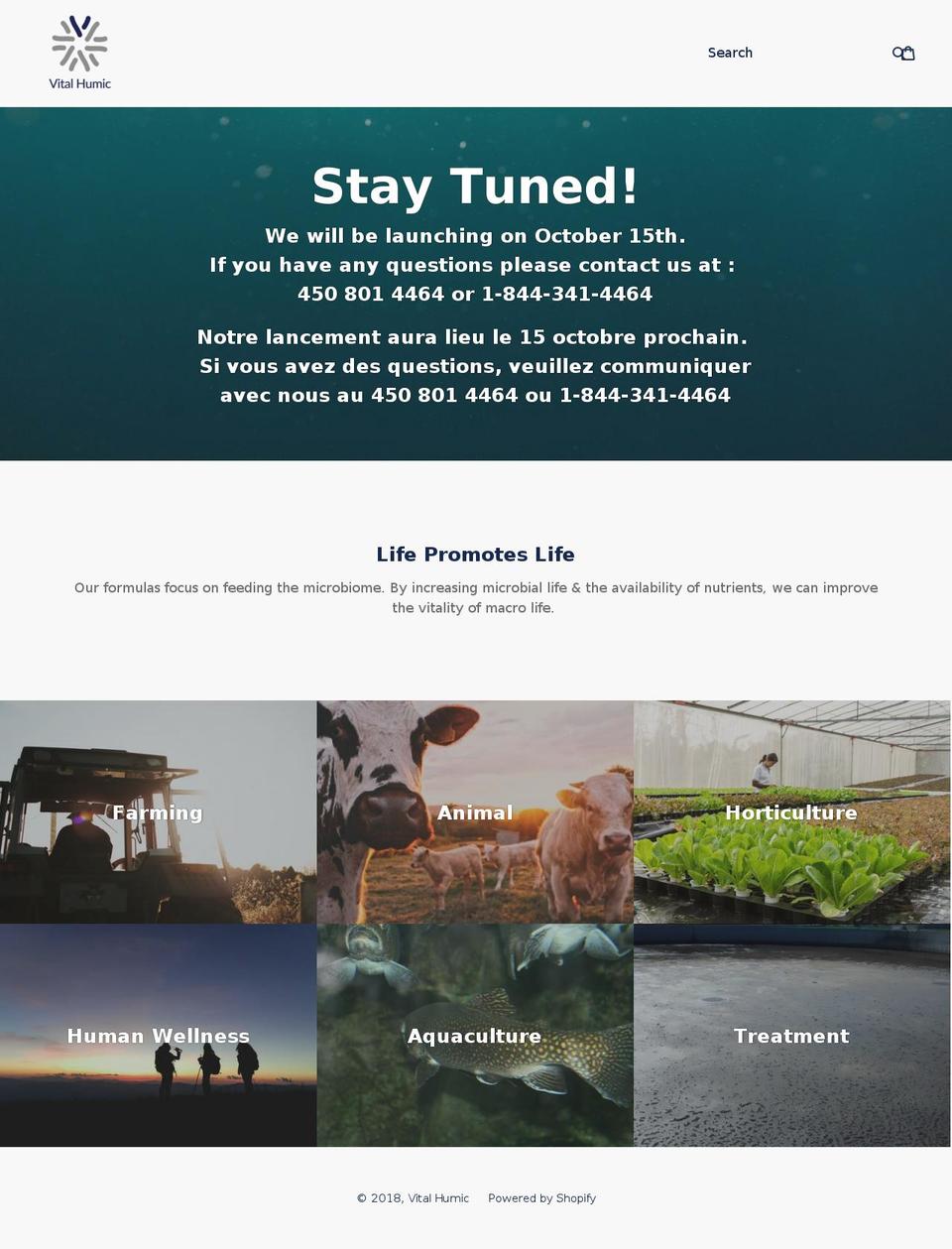 vitalhumic.com — Shopify storefront screenshot