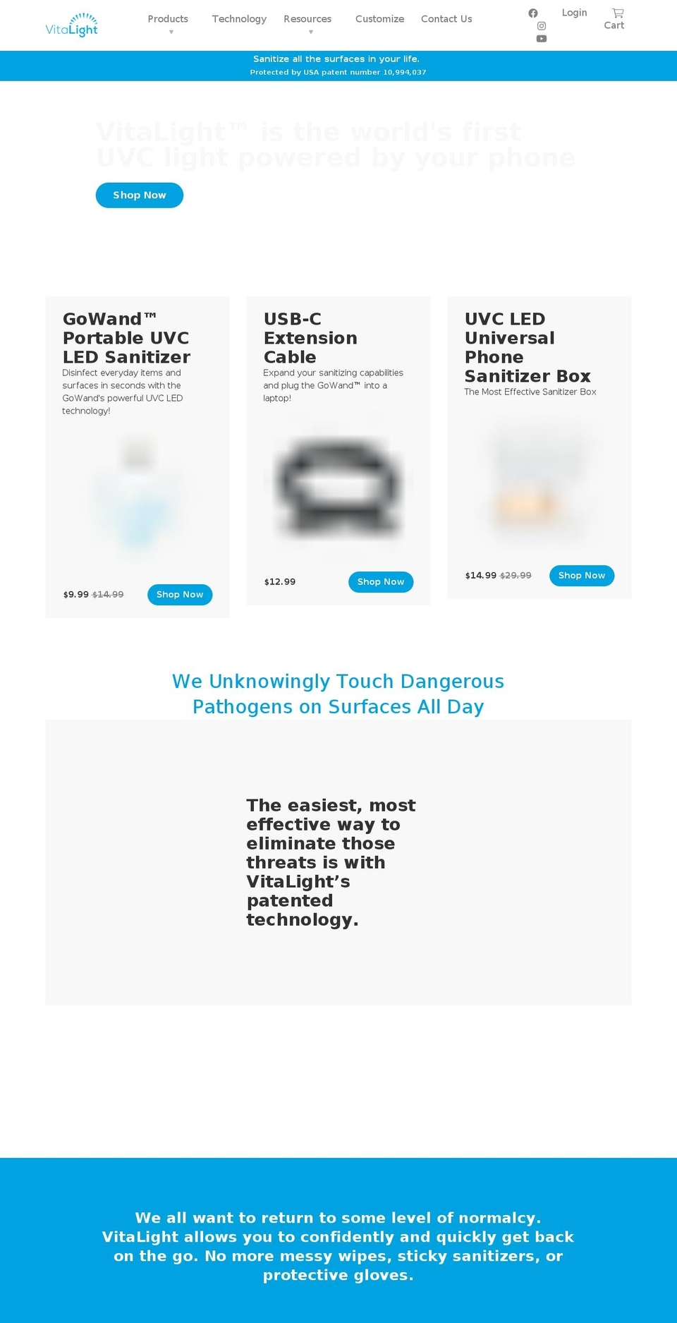 vitalight.com shopify website screenshot