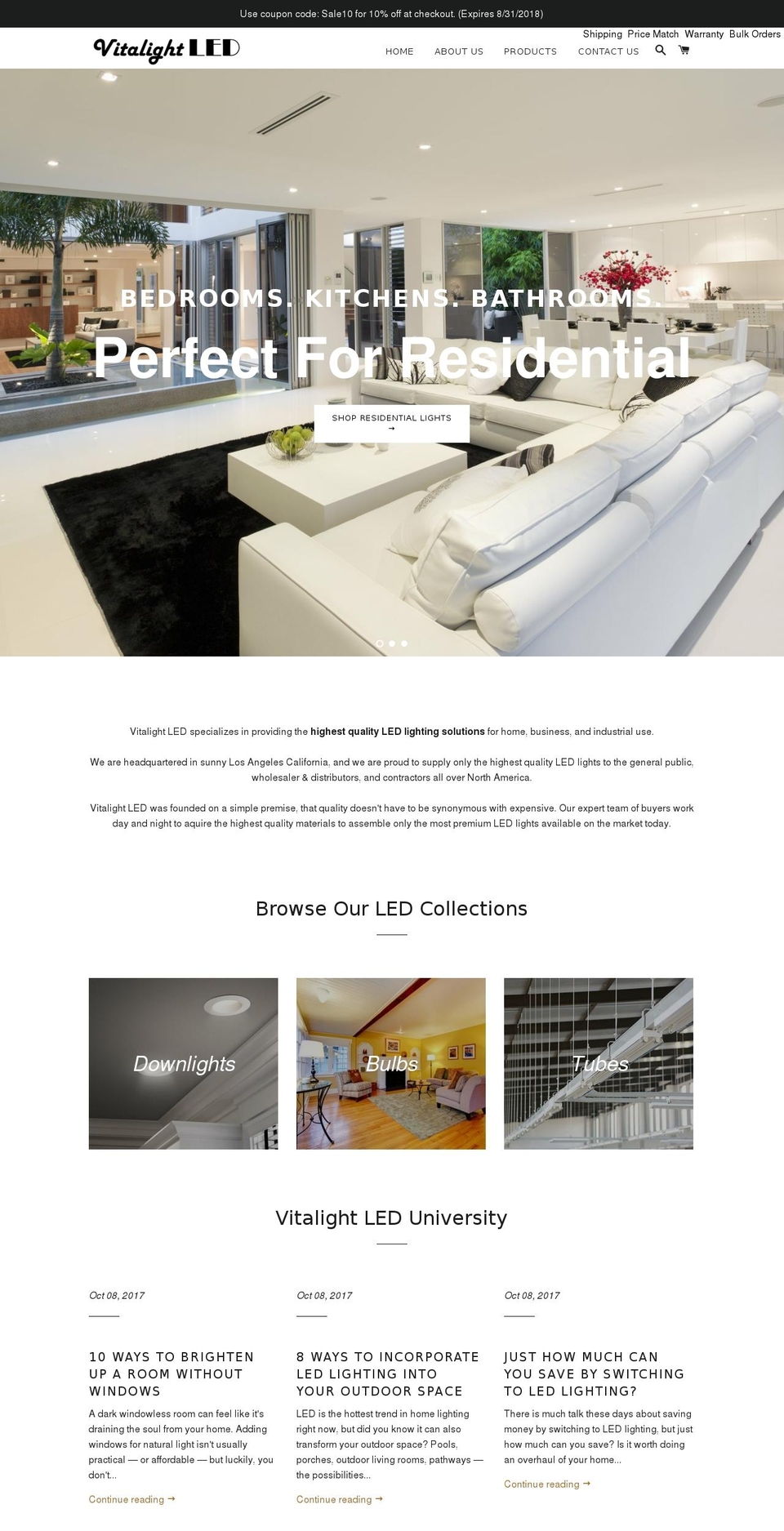 vitalightled.com — Shopify storefront screenshot