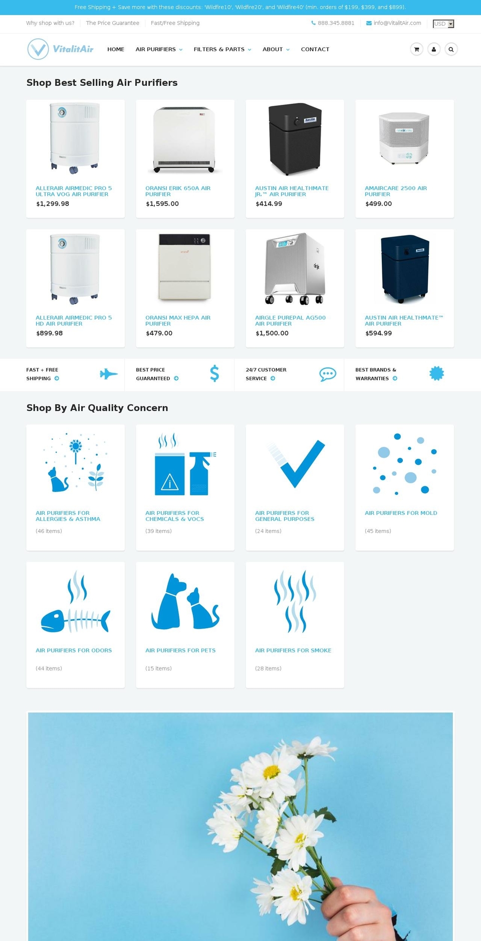 vitalitair.com shopify website screenshot