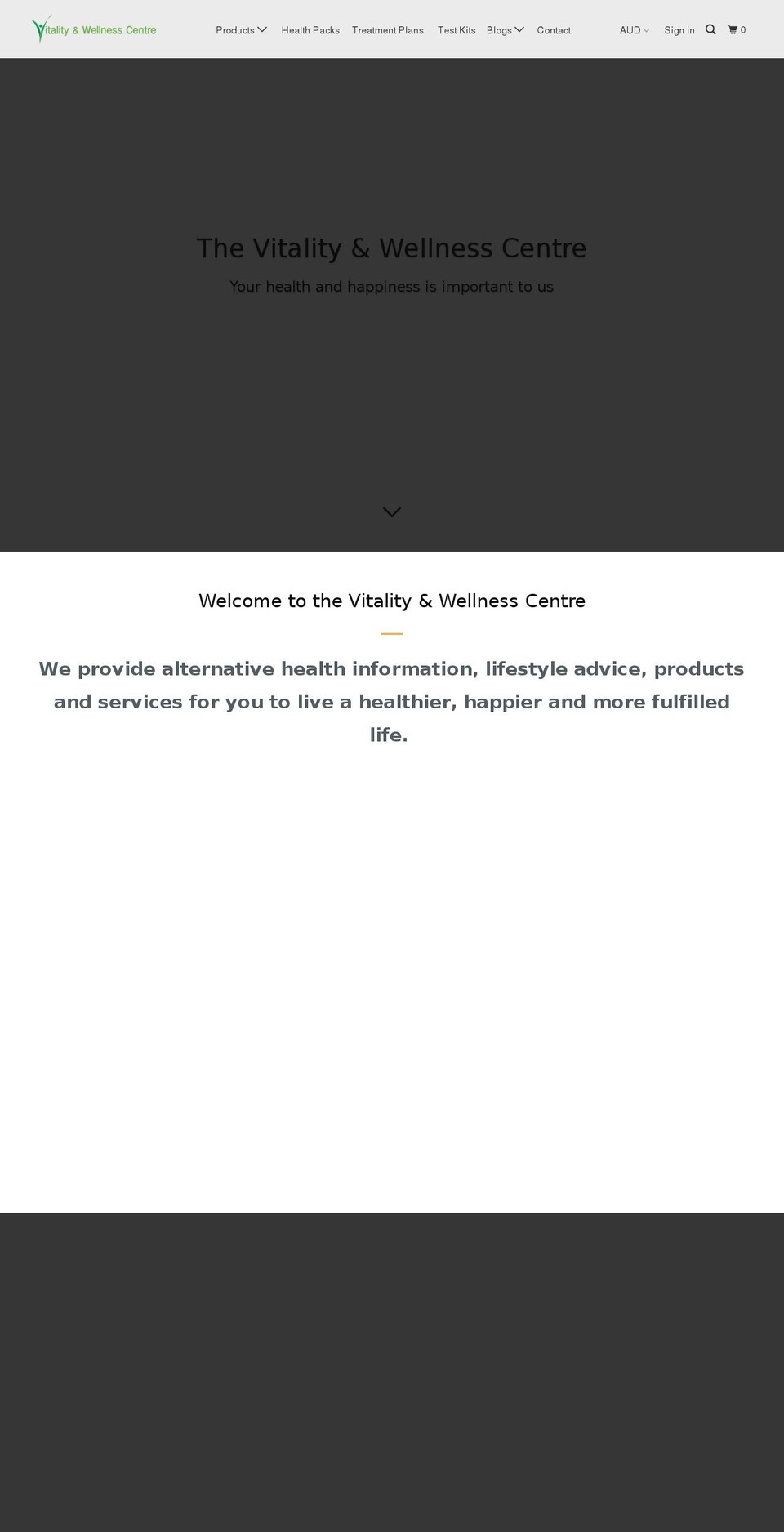 vitalityandwellness.com.au shopify website screenshot