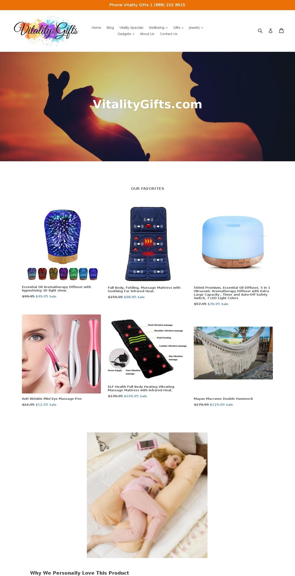 vitalitygifts.com — Shopify storefront screenshot