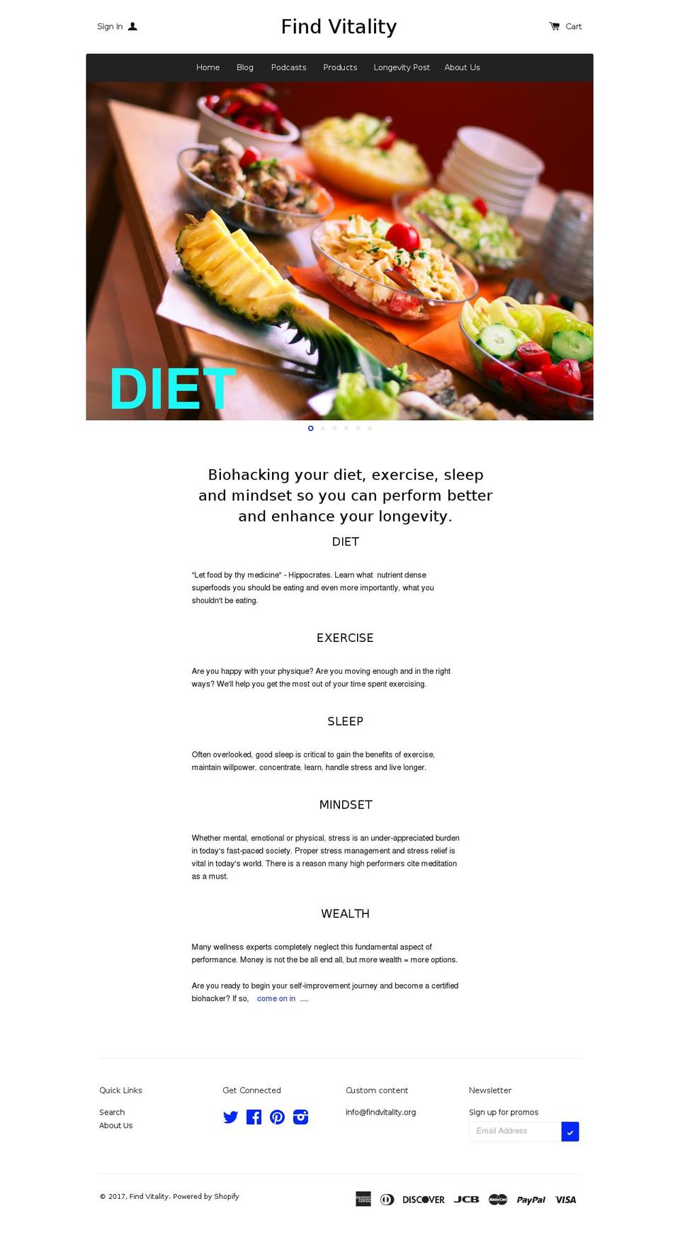 vitalityneutraceuticals.com shopify website screenshot