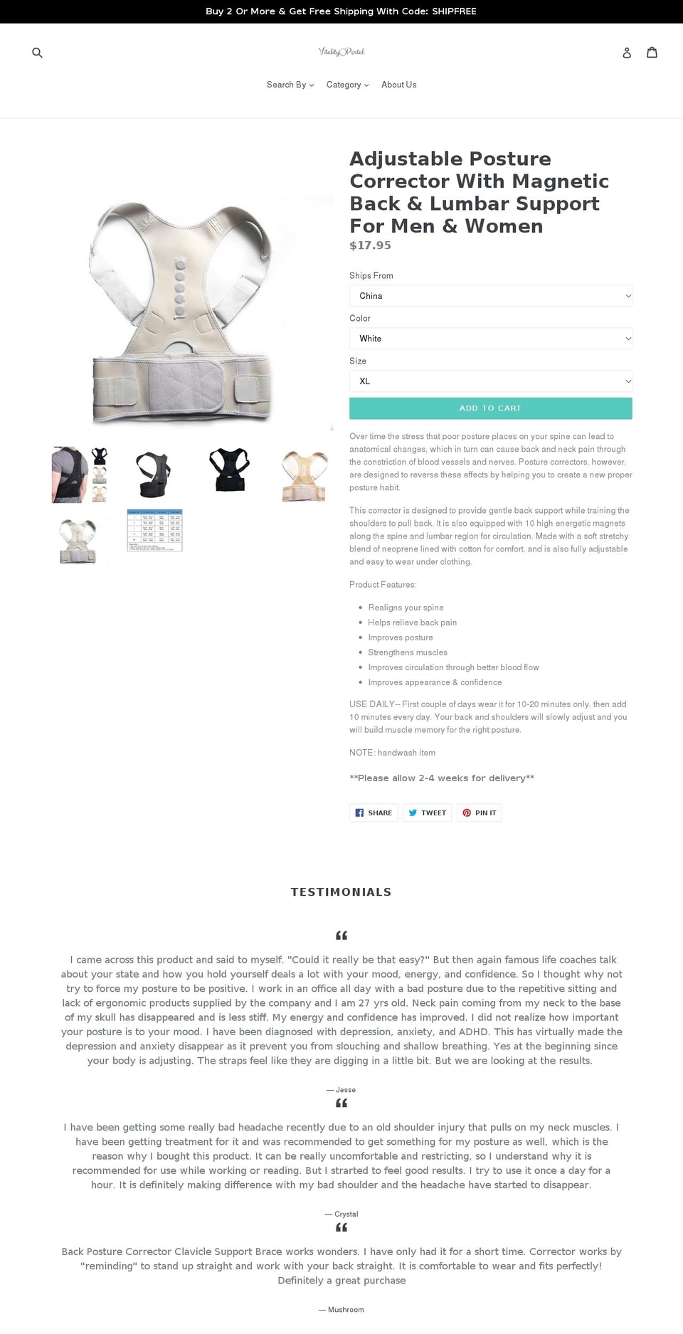 vitalityportal.com — Shopify storefront screenshot