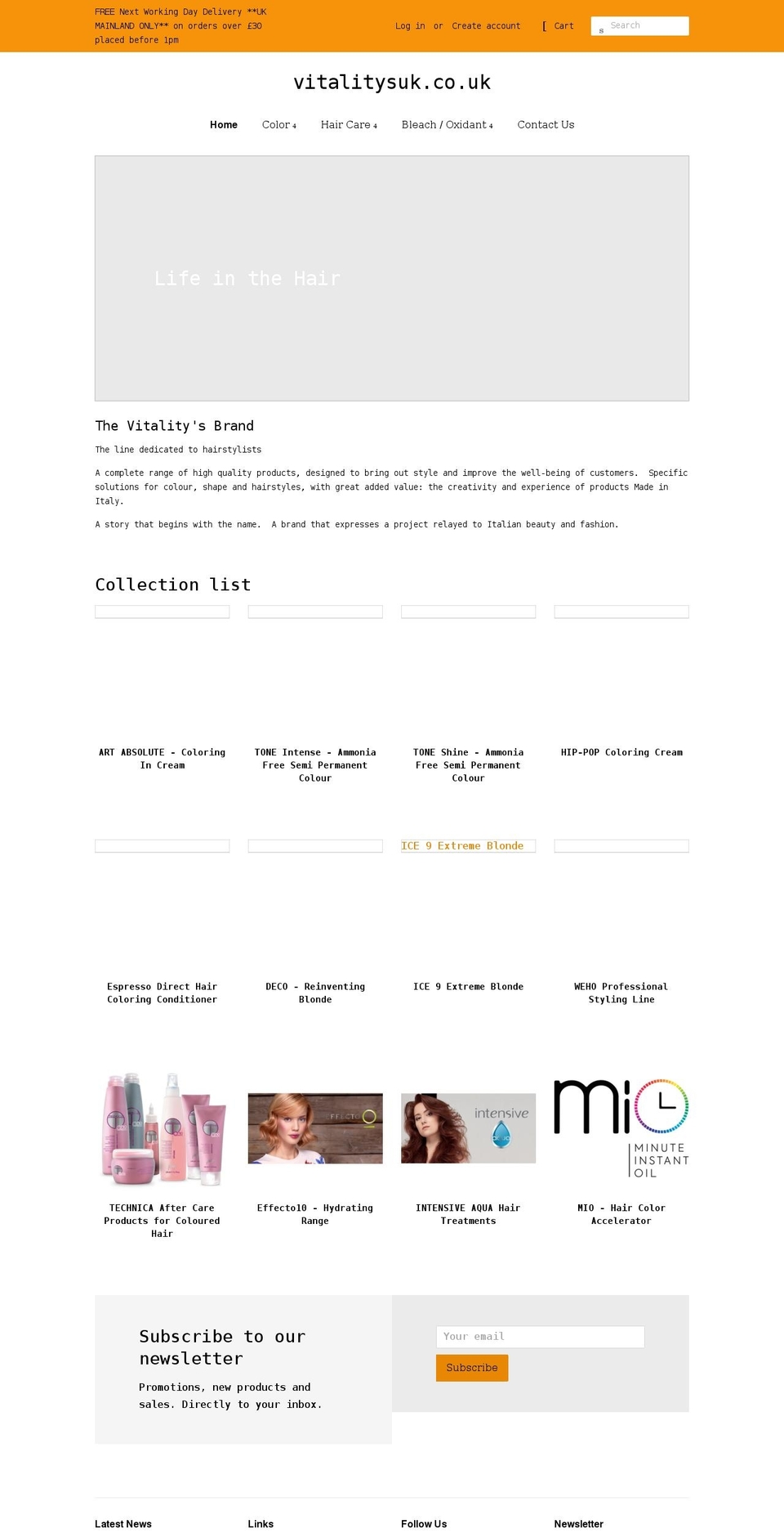 vitalitysuk.co.uk shopify website screenshot