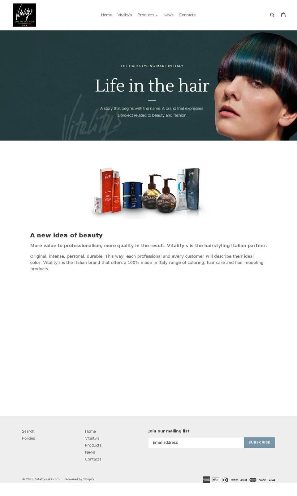 vitalitysusa.com — Shopify storefront screenshot