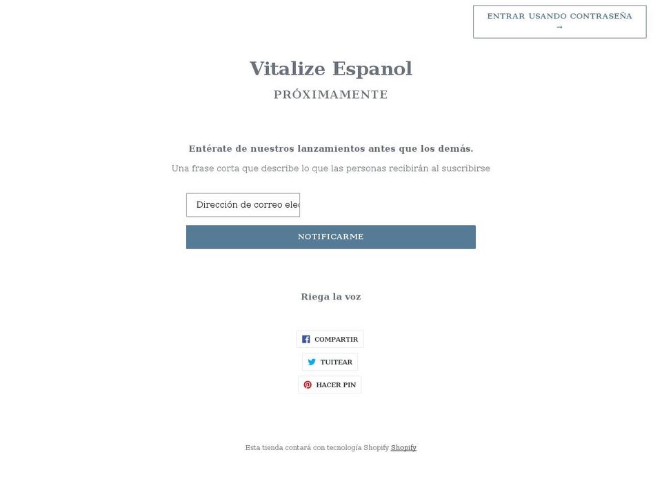 vitalize-espanol.myshopify.com shopify website screenshot