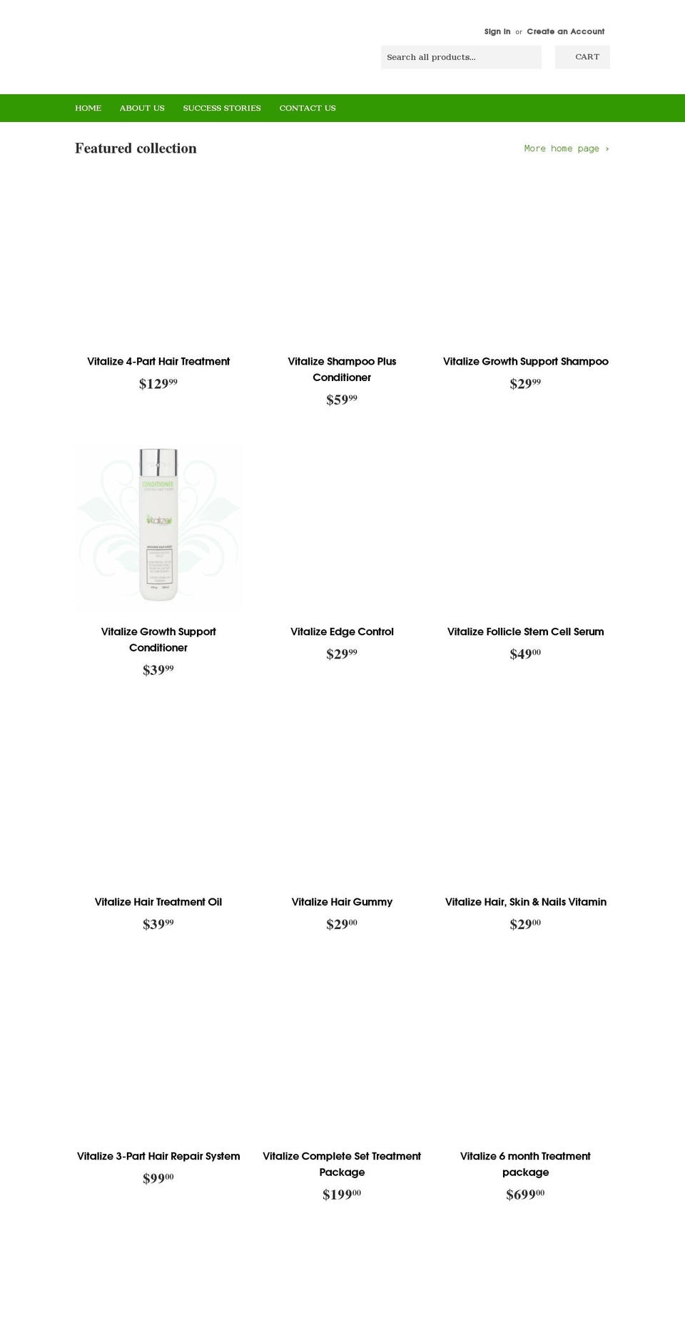 vitalize-products.myshopify.com shopify website screenshot