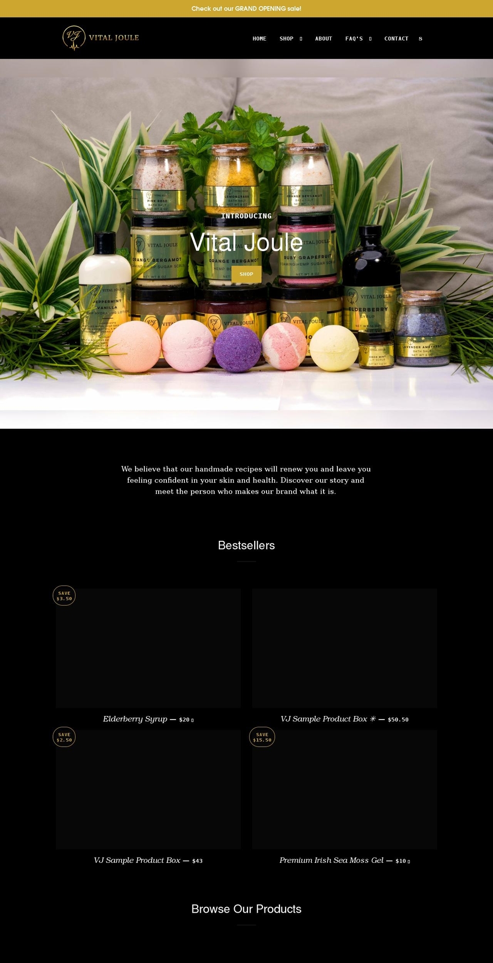 vitaljoule.com shopify website screenshot