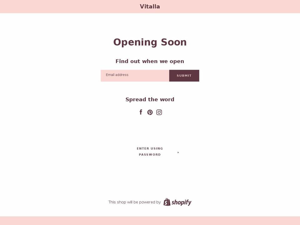 vitallaonline.com — Shopify storefront screenshot