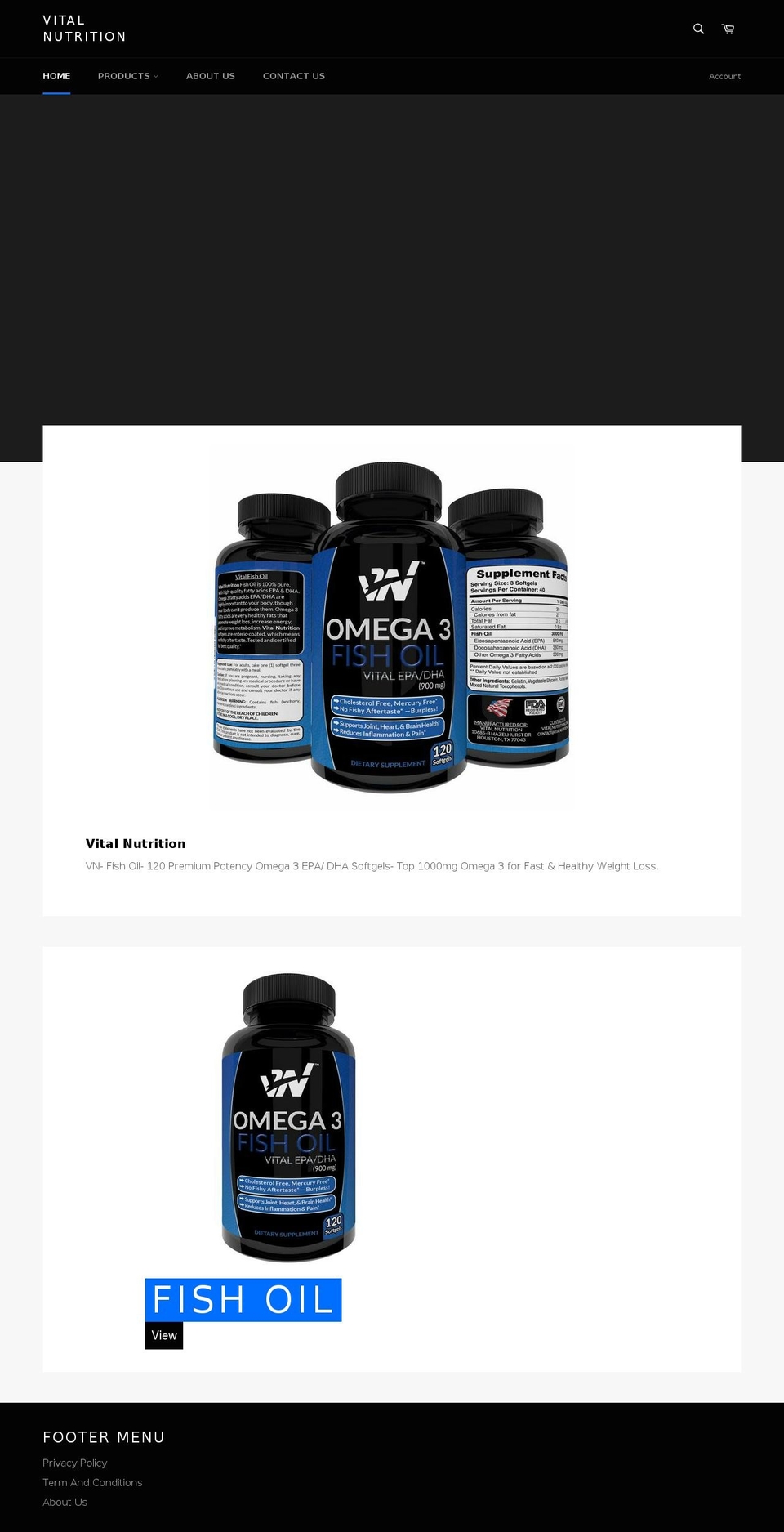 vitalnutrition.org shopify website screenshot