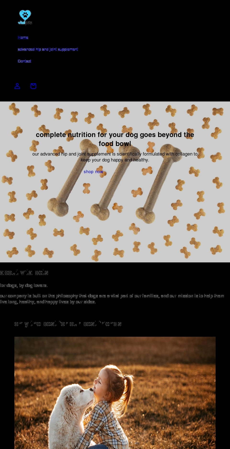 vitalpetshealth.com shopify website screenshot