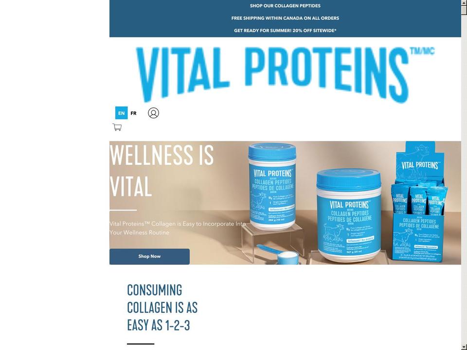 vitalproteins.ca shopify website screenshot