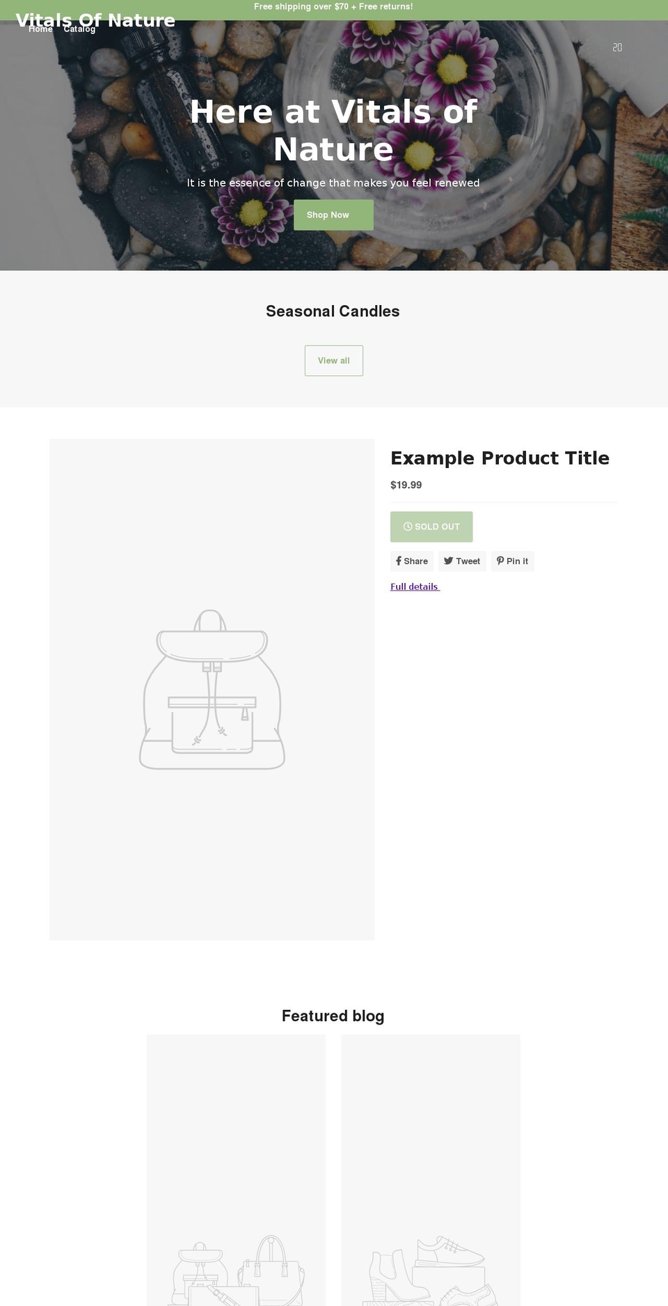 vitalsofnature.com shopify website screenshot