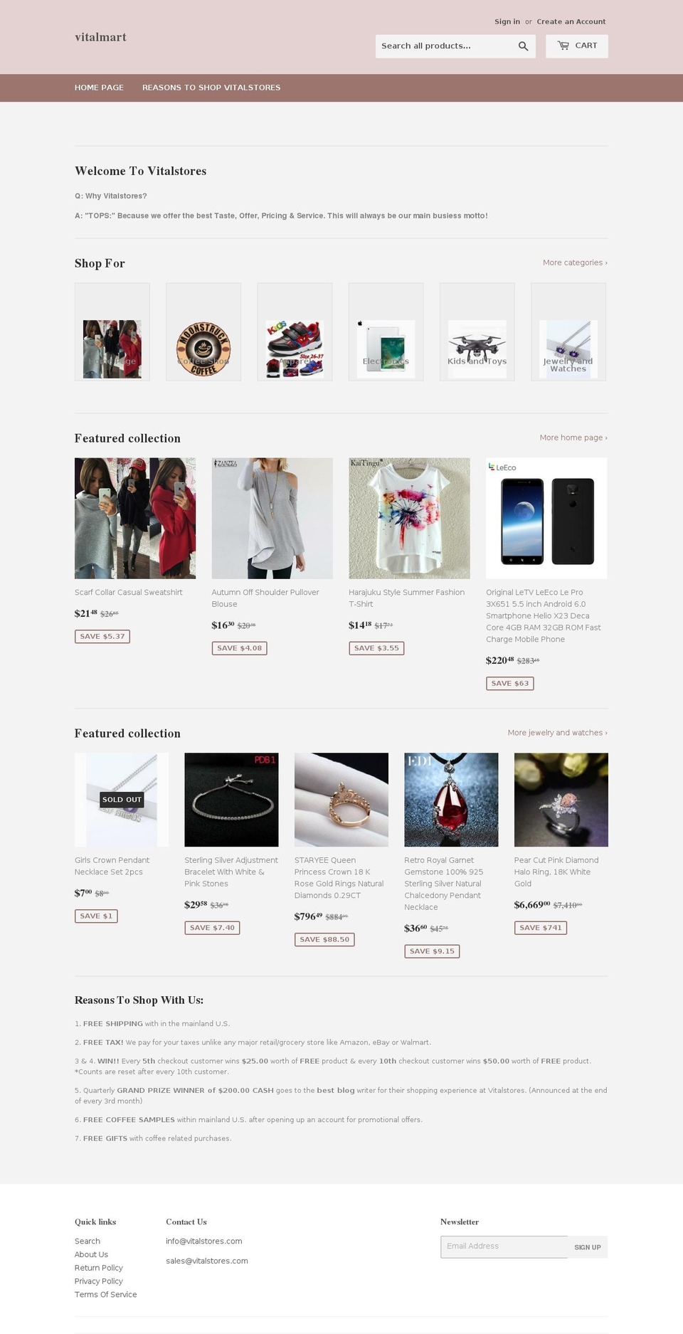 vitalstores.com — Shopify storefront screenshot