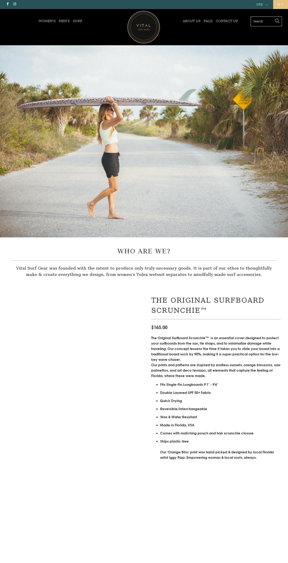 vitalsurfgear.com shopify website screenshot