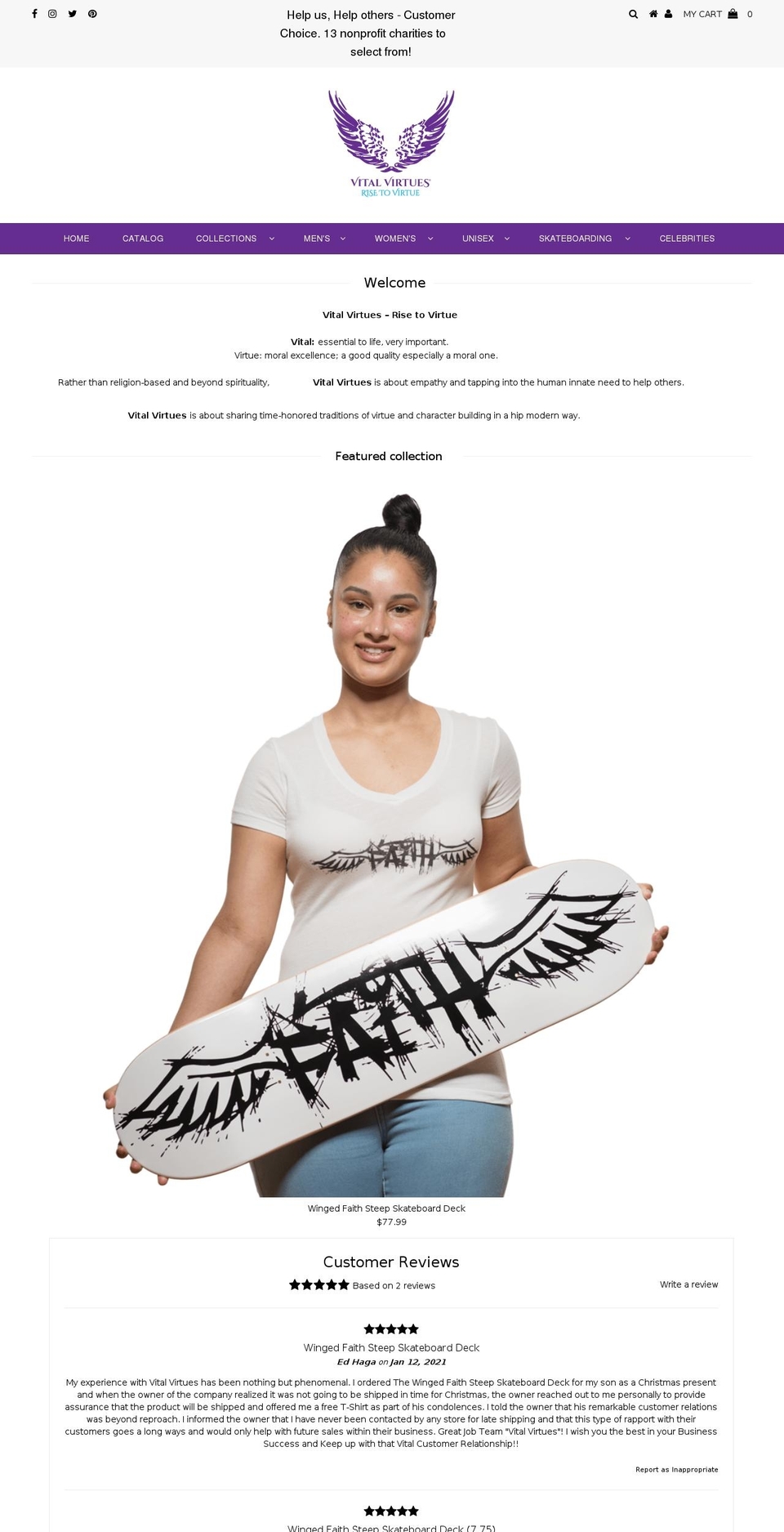 vitalvirtues.com shopify website screenshot
