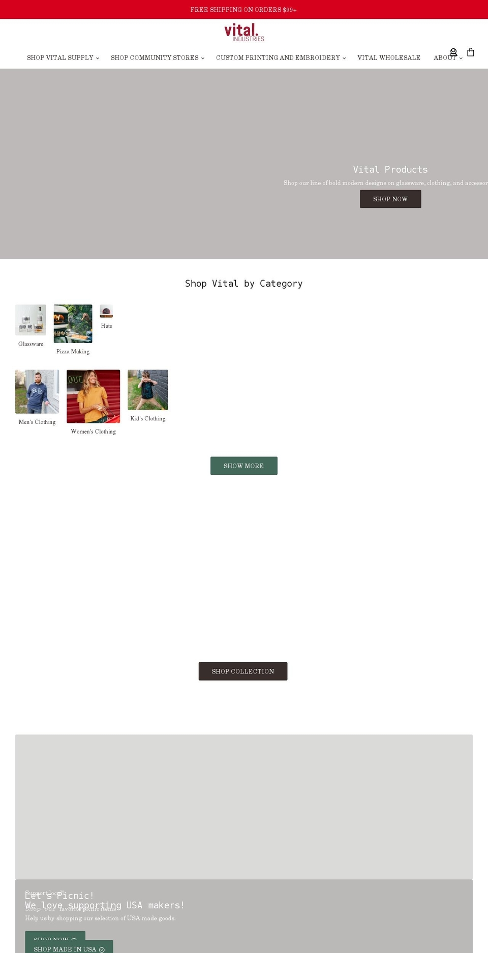 vitalwholesale.com shopify website screenshot
