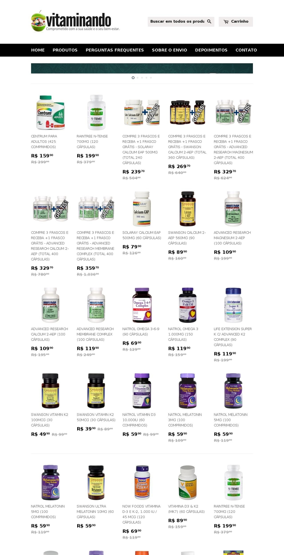 vitaminando.com shopify website screenshot