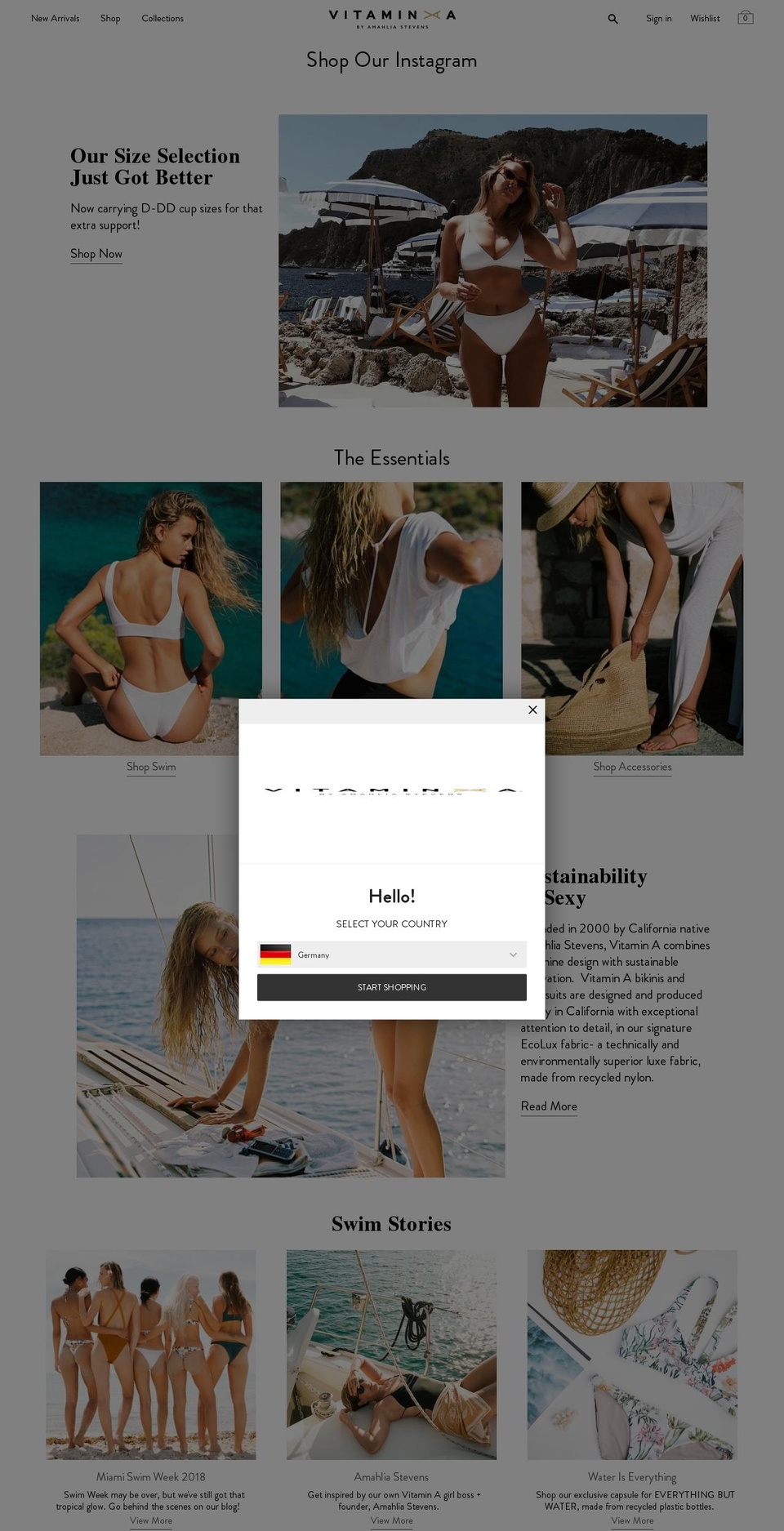 vitaminaswim.com — Shopify storefront screenshot