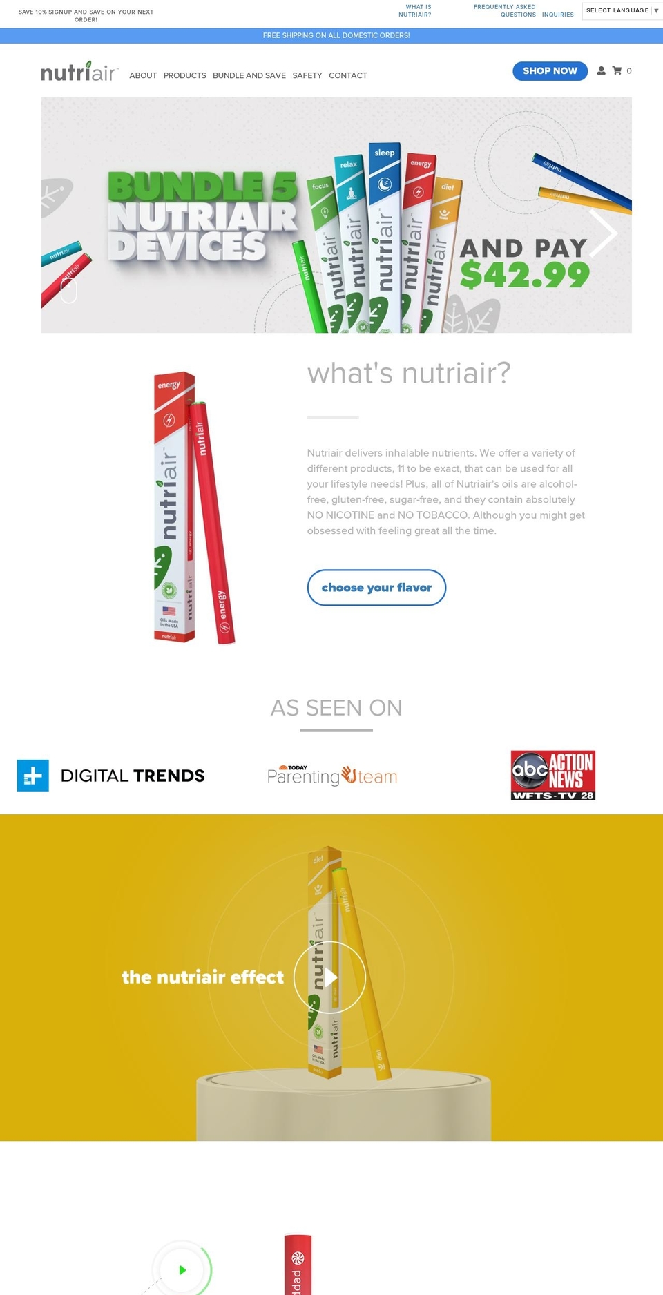 Nutriair 1.4 Shopify theme site example vitaminbreeze.com
