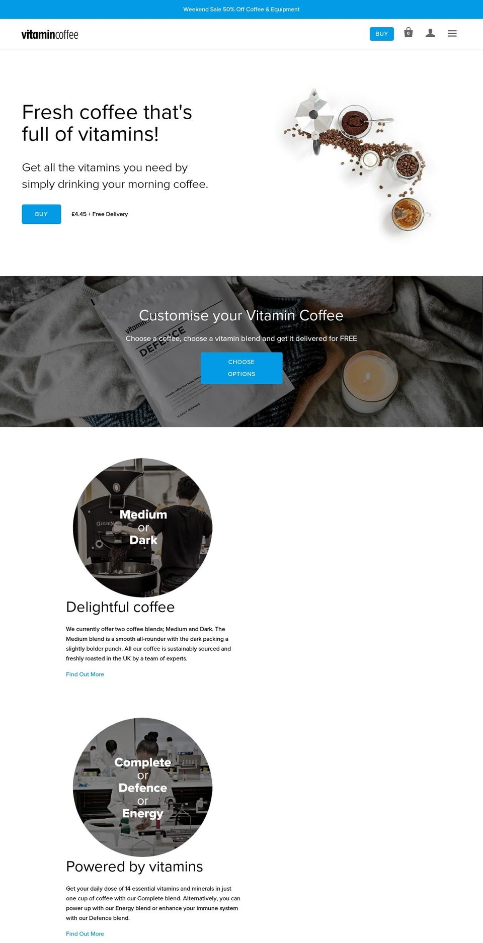 vitamincoffee.co.uk shopify website screenshot