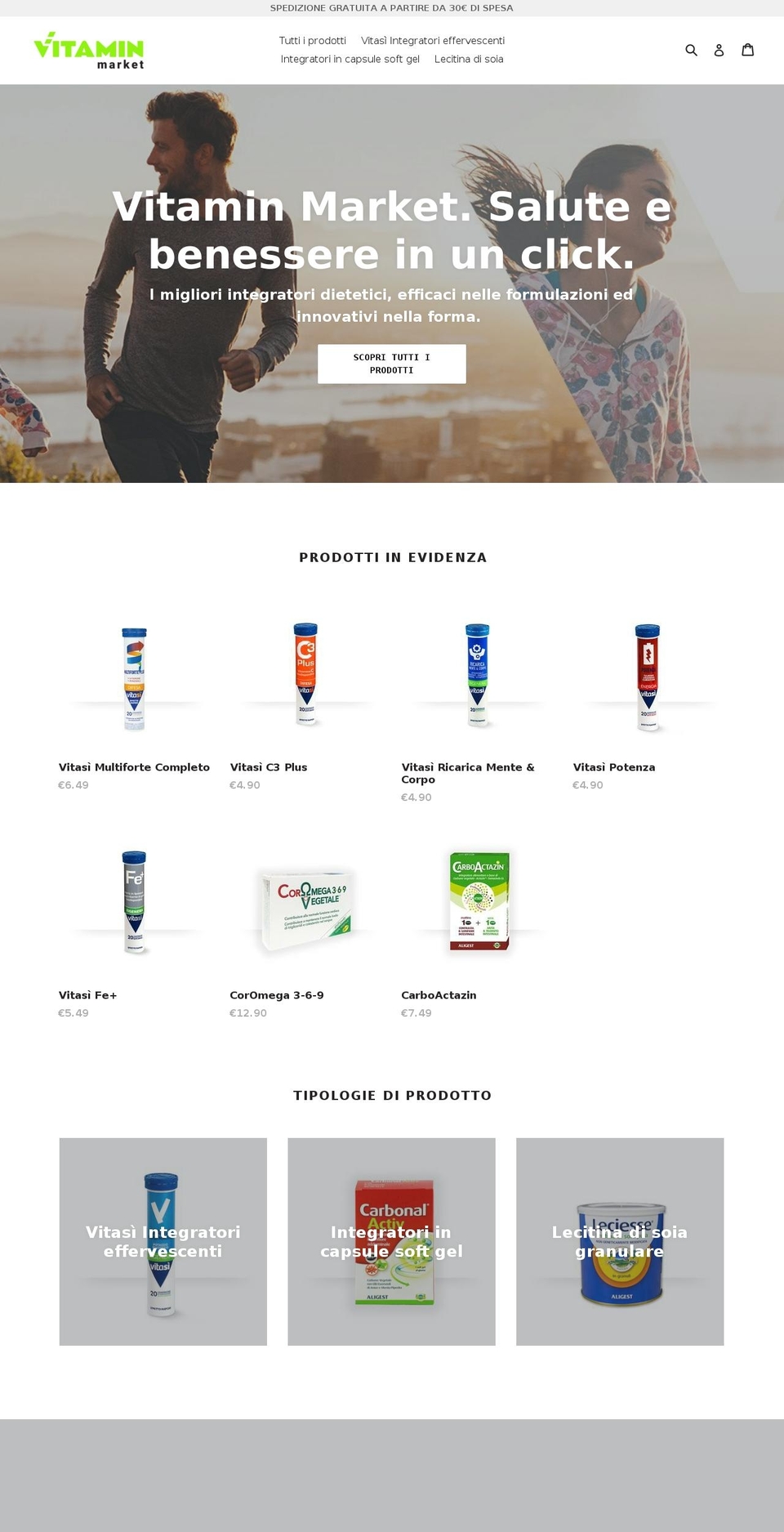 vitaminmarket.it shopify website screenshot