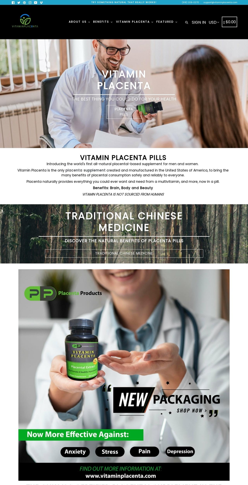 vitaminplacenta.com shopify website screenshot