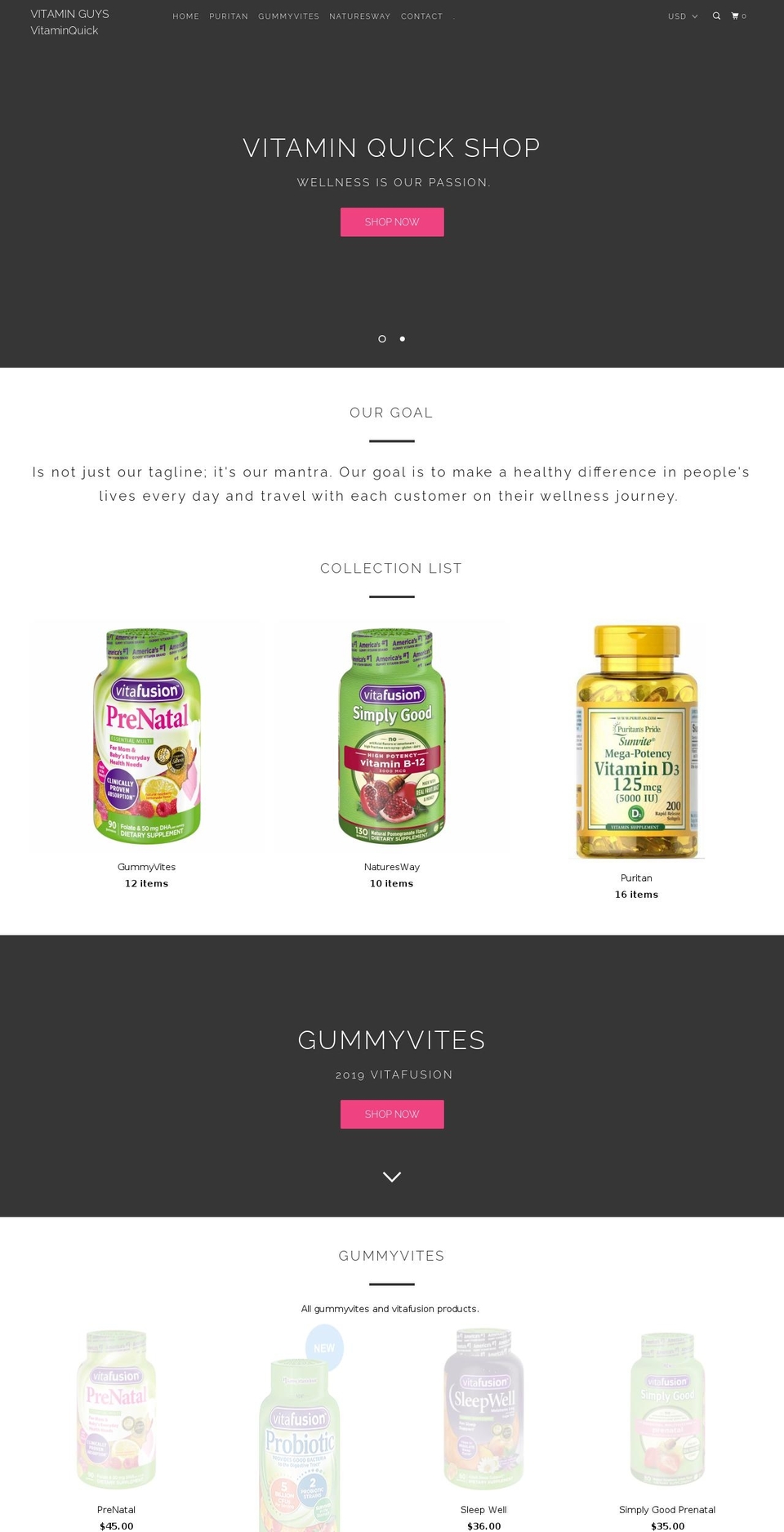 vitaminquickshop.com shopify website screenshot