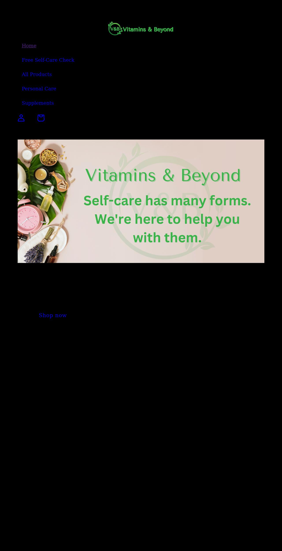 vitaminsandbeyond.com shopify website screenshot