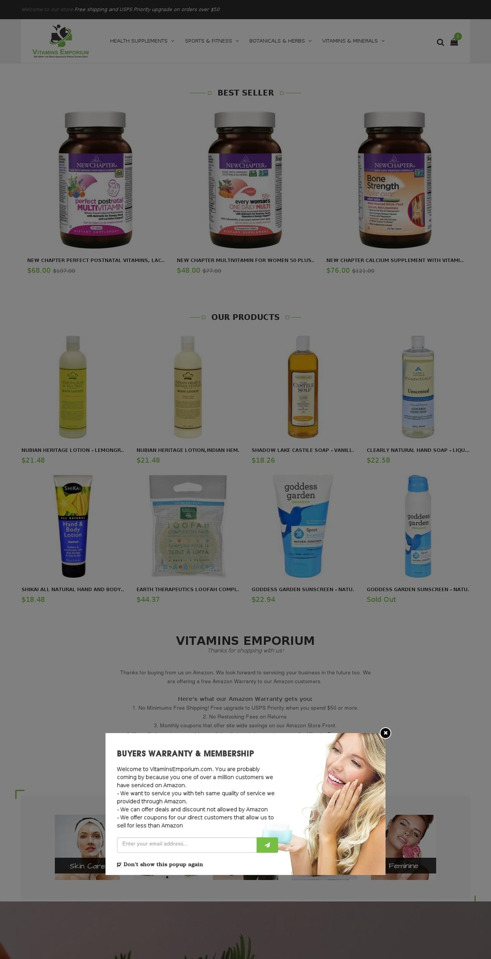 vitaminsemporium.com shopify website screenshot