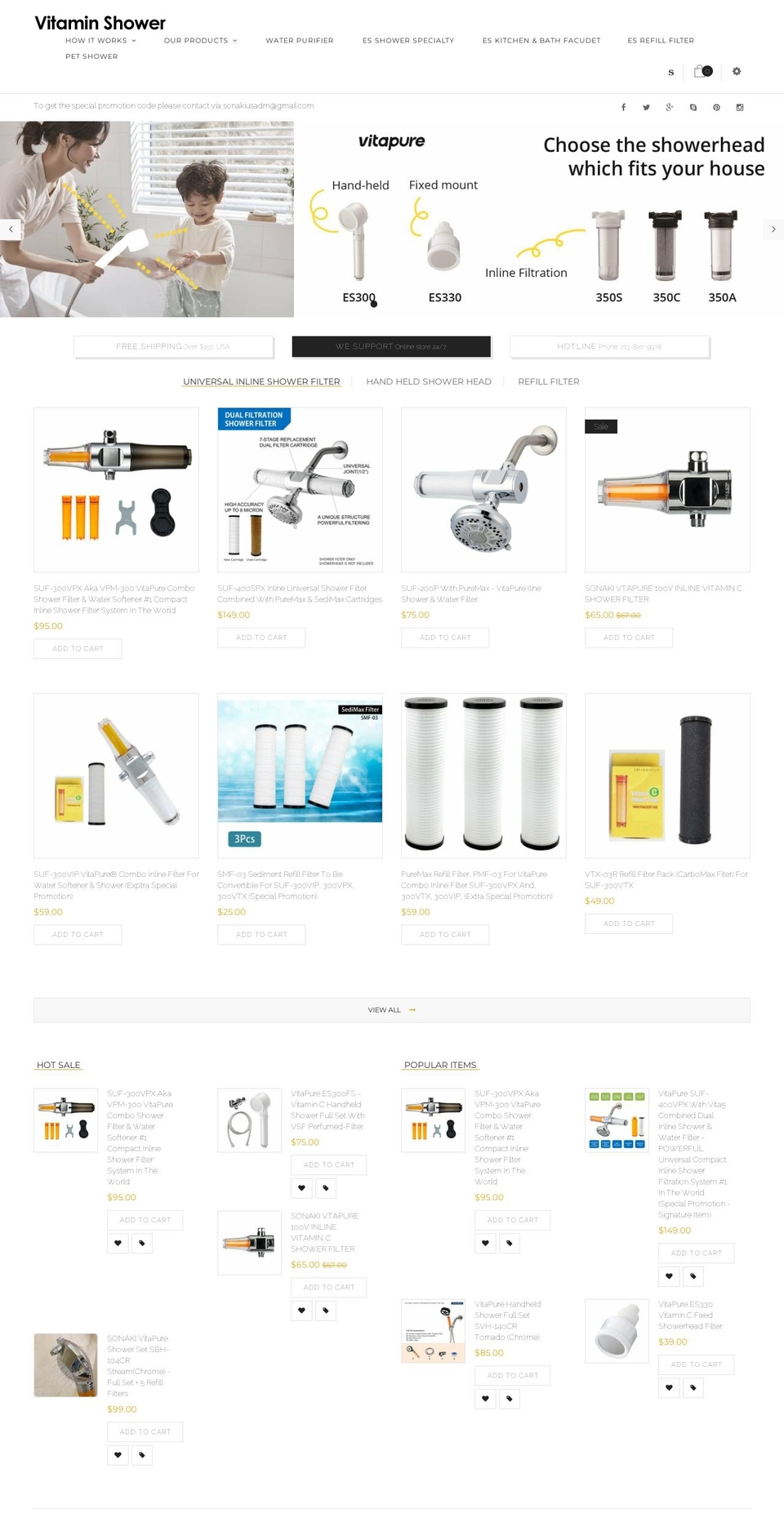 vitaminshower.com shopify website screenshot