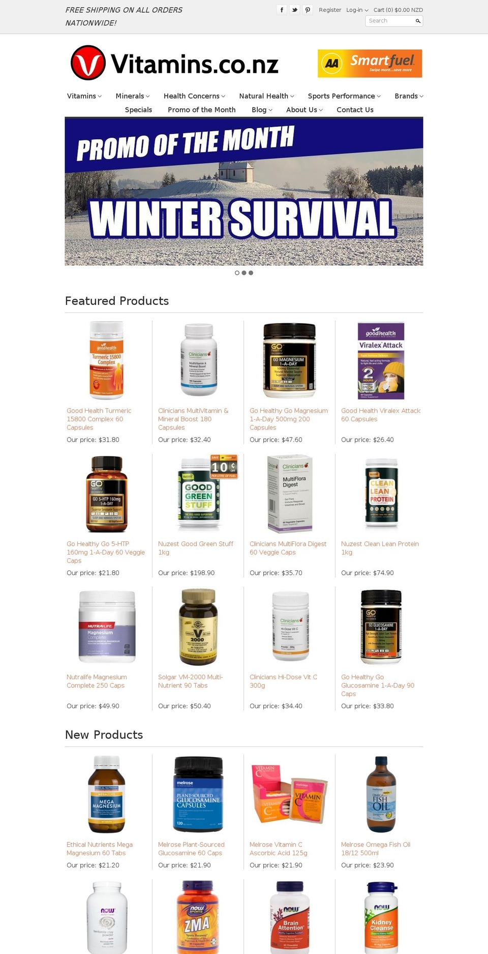 vitaminsnz.co.nz shopify website screenshot