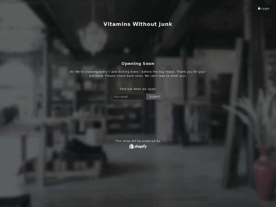 vitaminswithoutjunk.com — Shopify storefront screenshot