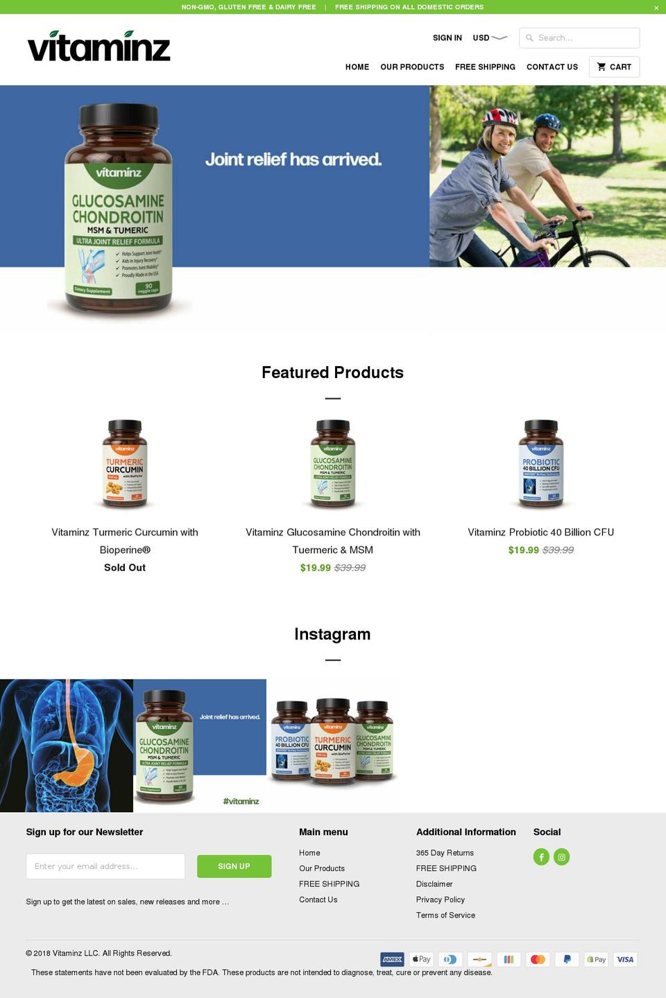 vitaminz.com — Shopify storefront screenshot