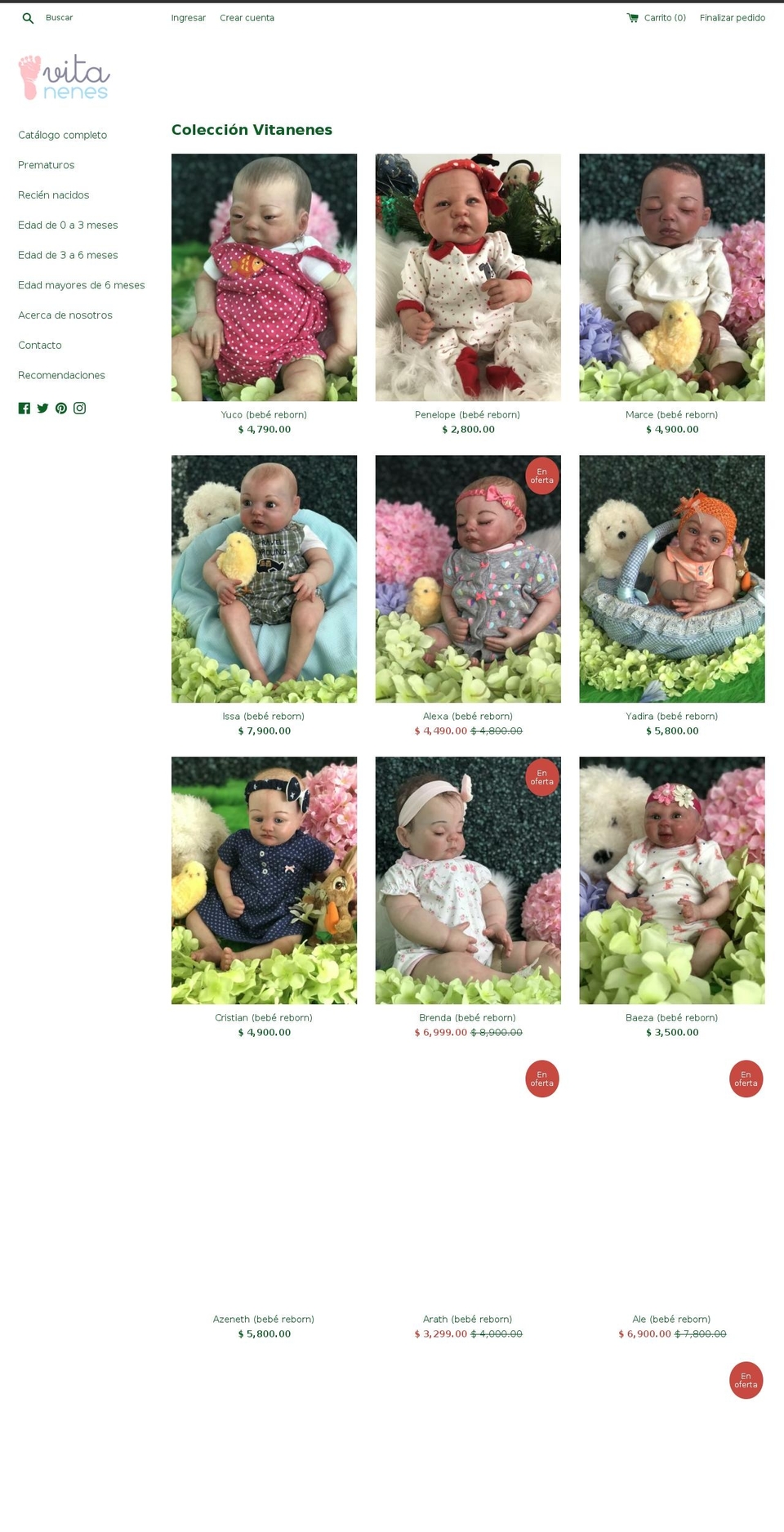 vitanenes.com — Shopify storefront screenshot