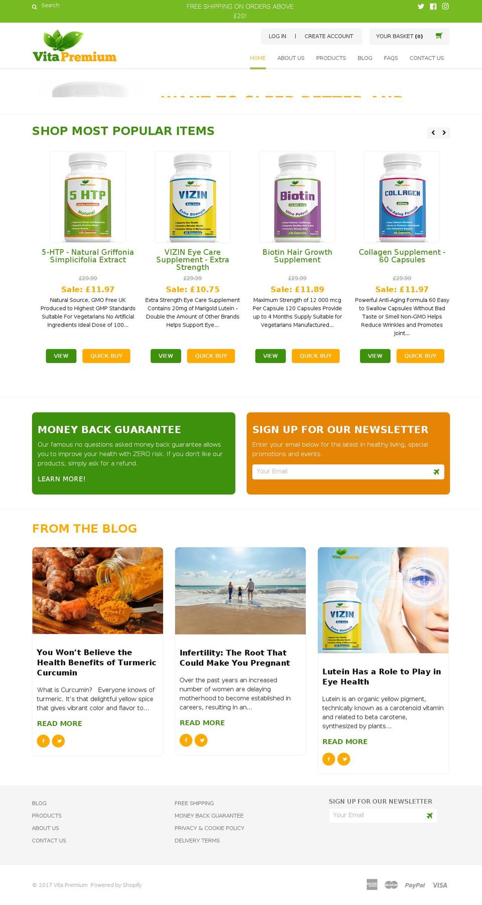 vitapremium.com shopify website screenshot