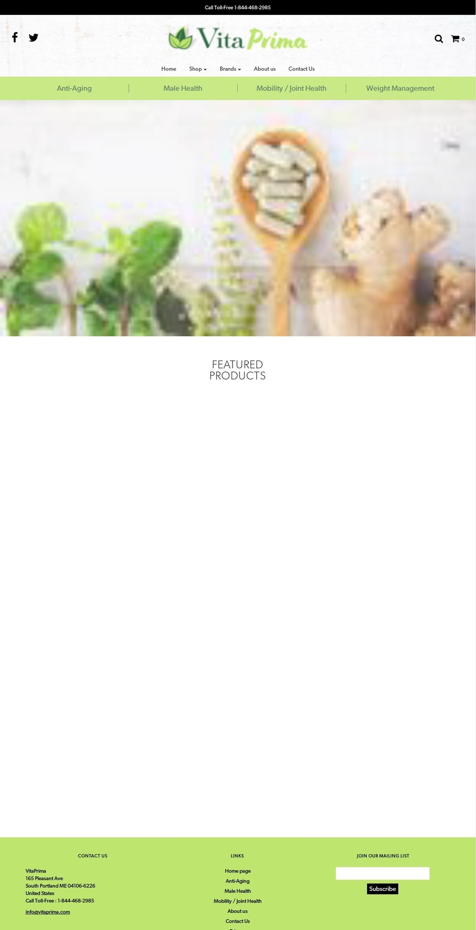 vitaprima.com — Shopify storefront screenshot