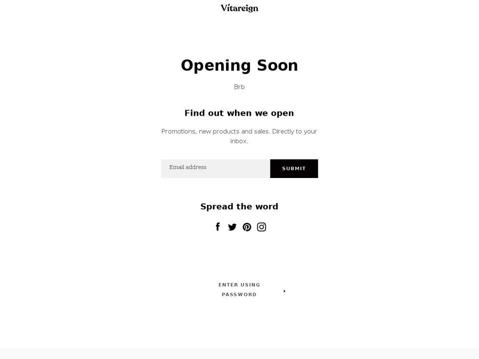 vitareign.com shopify website screenshot
