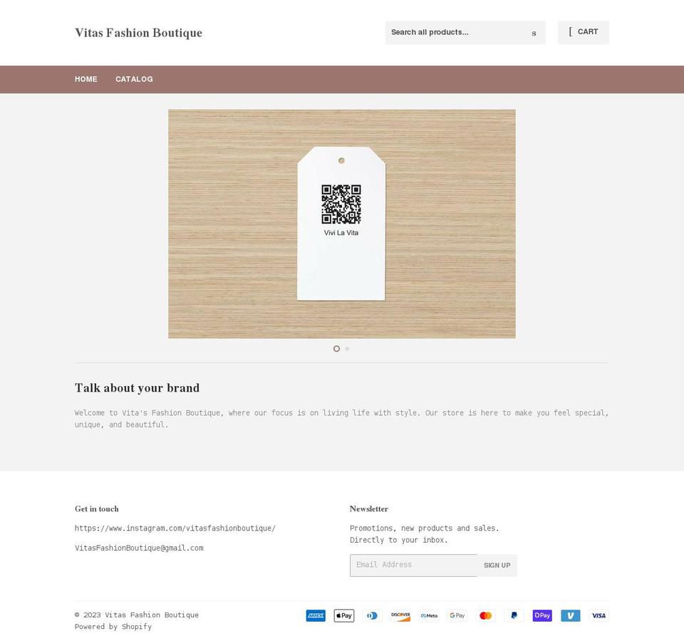 vitasfashionboutique.com shopify website screenshot