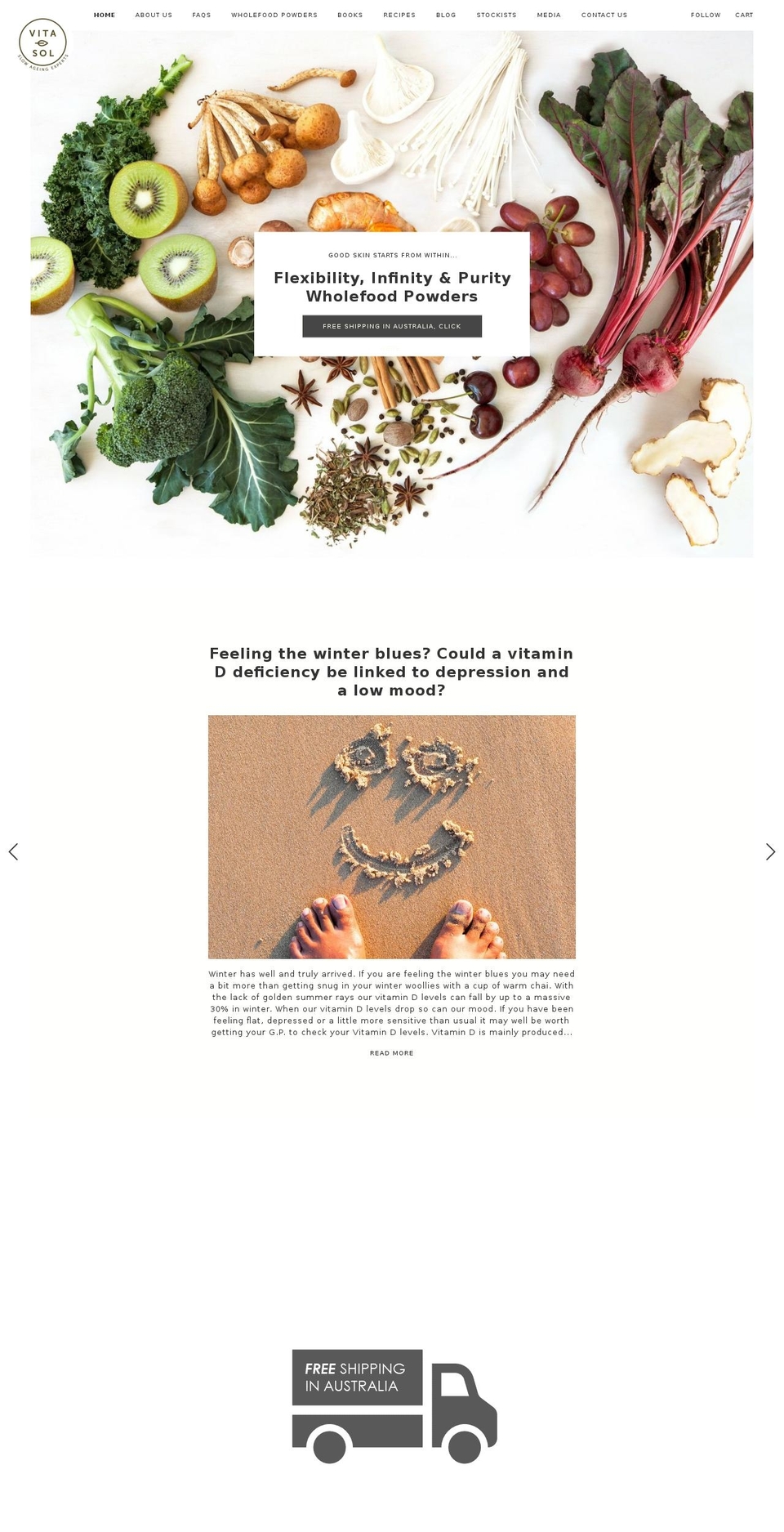 vitasol.com.au shopify website screenshot
