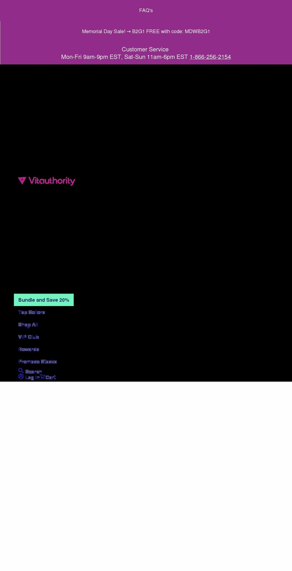 vitauthority.com — Shopify storefront screenshot