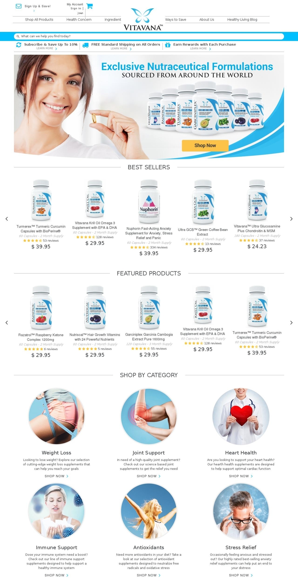vitavana.com — Shopify storefront screenshot