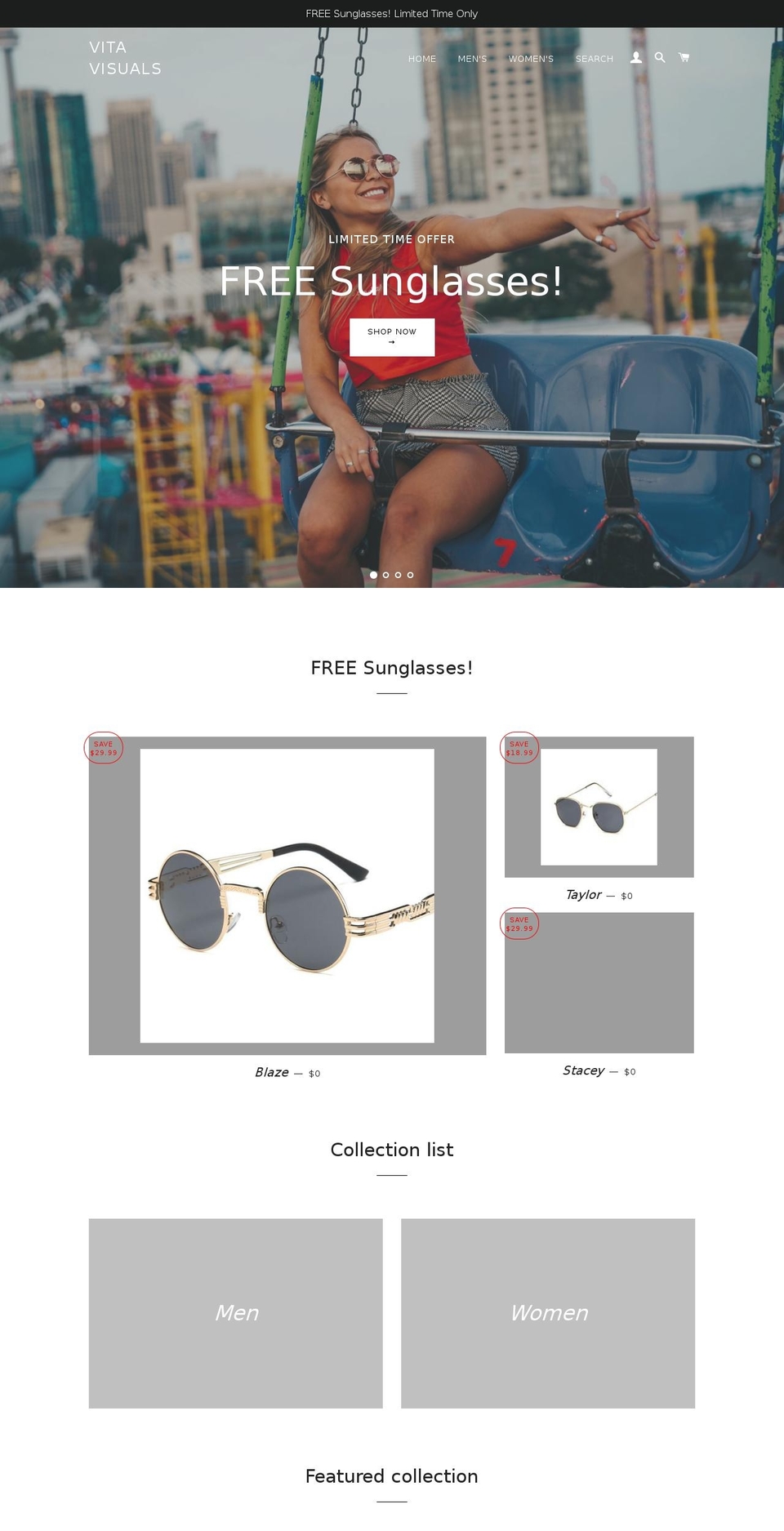 vitavisuals.com — Shopify storefront screenshot