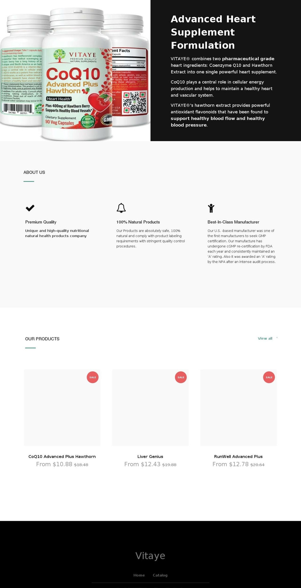 vitaye.com shopify website screenshot