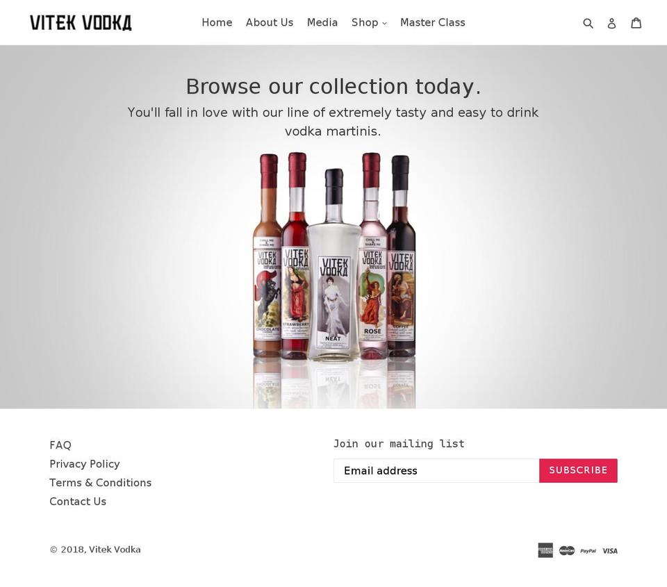 vitekvodka.com — Shopify storefront screenshot