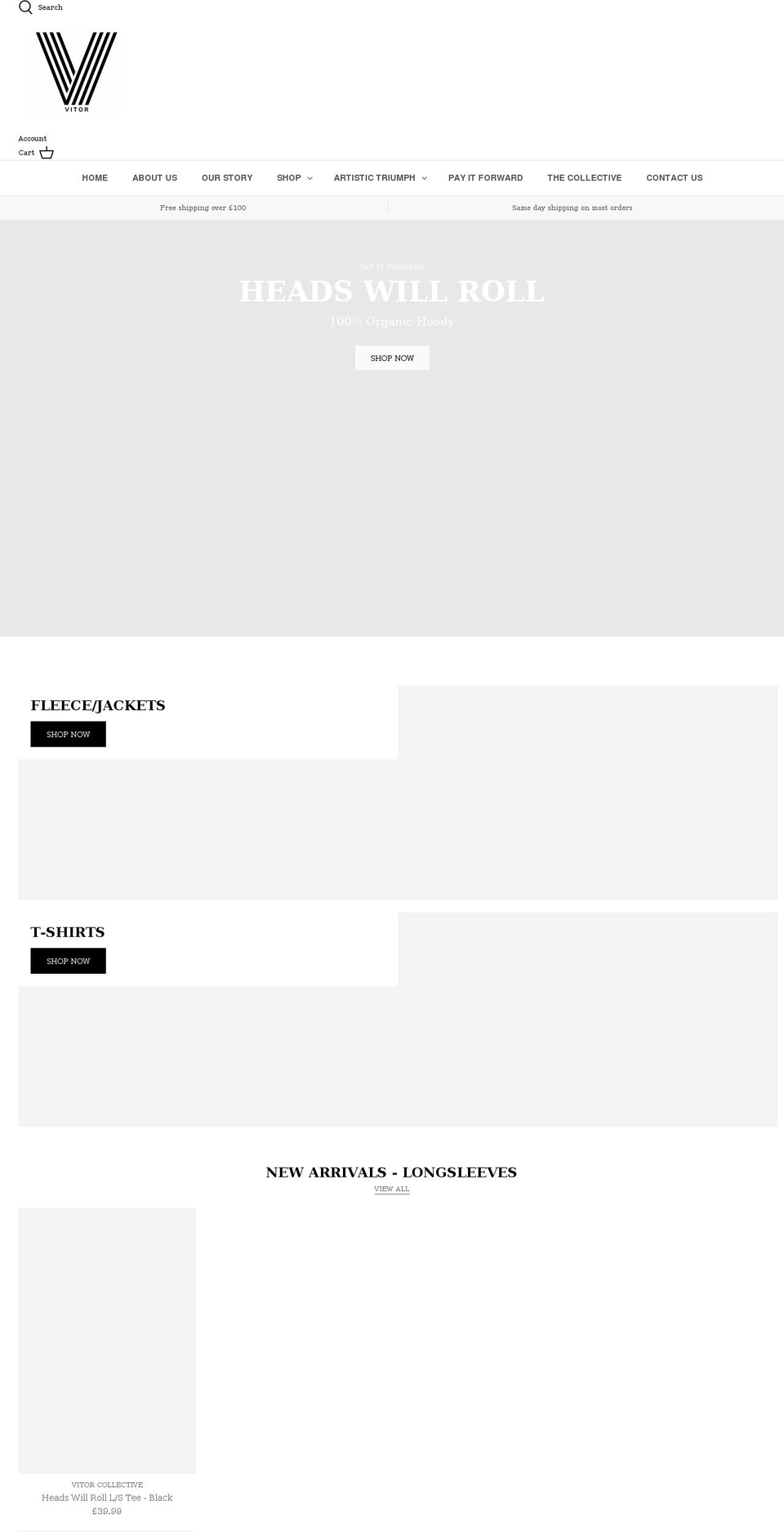 vitorcollective.com shopify website screenshot