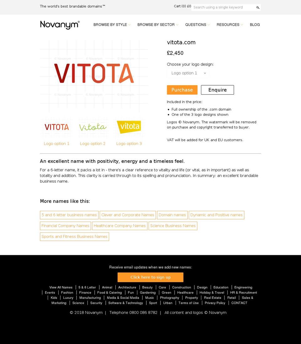 vitota.com — Shopify storefront screenshot