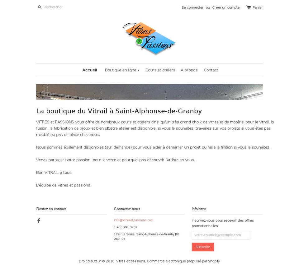 vitresetpassions.com shopify website screenshot